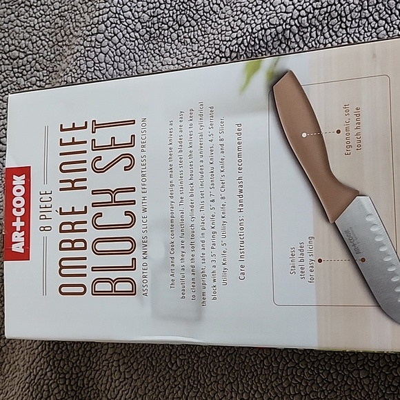 AR+COOK 8 Pieces Knife Block Set, Ombre - Picture 7 of 17